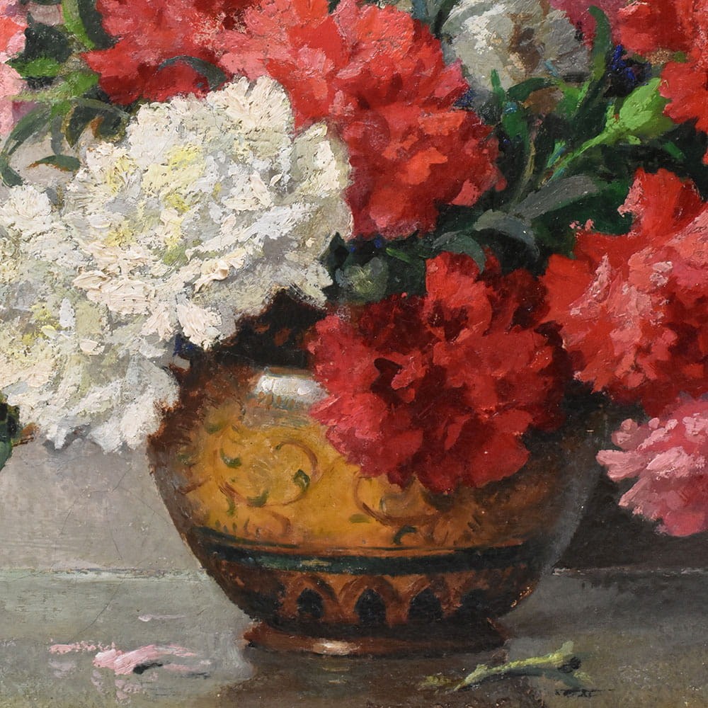 QF765 1a antique floral painting flower oil still life XX art deco.jpg